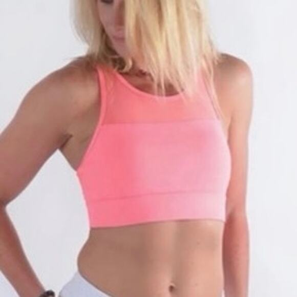 ZYIA Other - Zyia Active Size Medium All Star One More Rep Zip‎ Back Sports Bra Pink Mesh